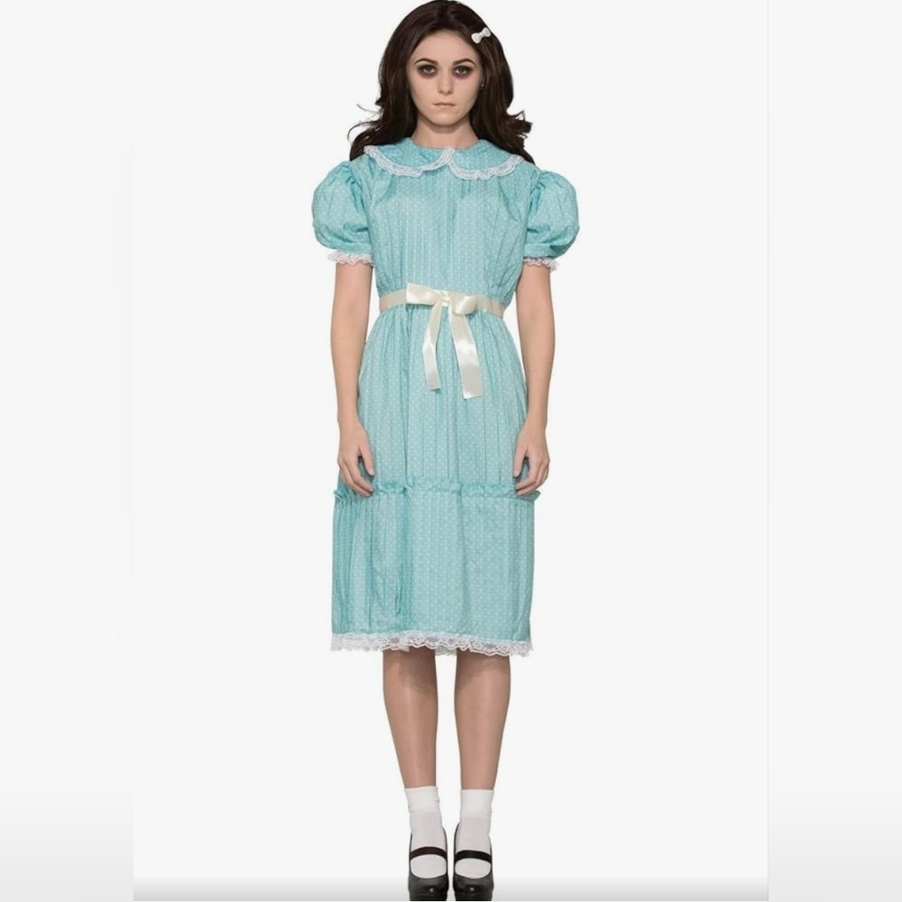 Rubies Creepy Sister Costume Dress for Adults, Women's Standard Blue Size 8-10